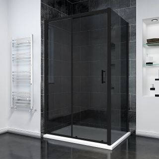 Душевой уголок Veconi Rovigo RV-055BT, 1000х700х1950, черный матовый, тонированное стекло